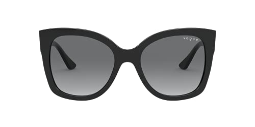 Vogue Woman Sunglasses: Black Frame, Grey Gradient Lenses