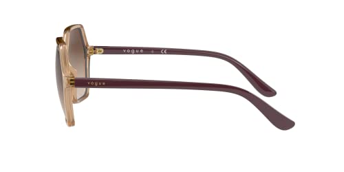 Vogue Women's Hexagonal Sunglasses in Transparent Caramel/Brown