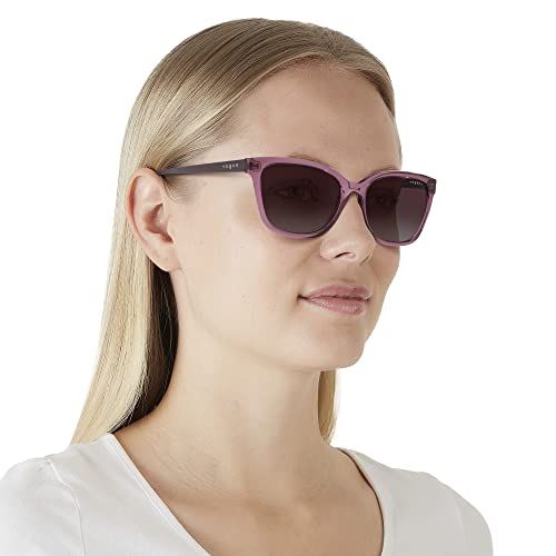 Vogue Woman Sunglasses: Purple Frame, Polar Grey Lenses