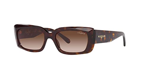 Vogue Women's Square Sunglasses in Dark Havana/Brown Gradient