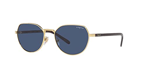 Vogue Gold Frame Sunglasses with Dark Blue Lenses