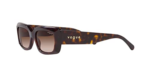 Vogue Women's Square Sunglasses in Dark Havana/Brown Gradient