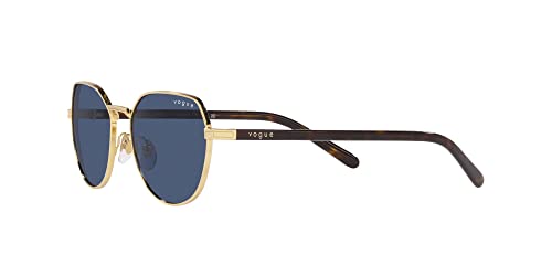 Vogue Gold Frame Sunglasses with Dark Blue Lenses