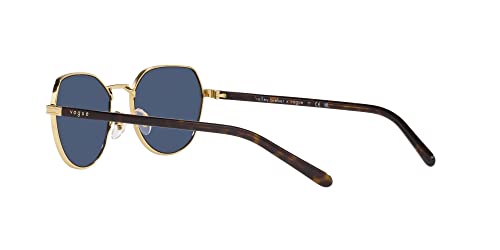 Vogue Gold Frame Sunglasses with Dark Blue Lenses