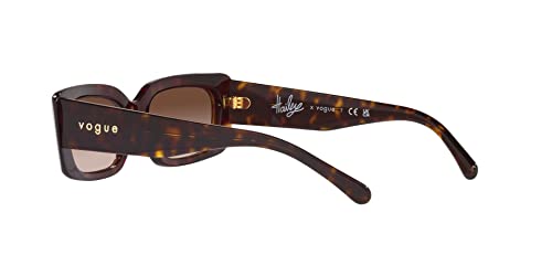 Vogue Women's Square Sunglasses in Dark Havana/Brown Gradient