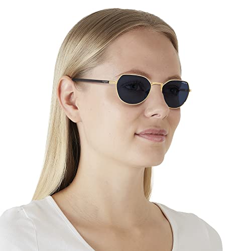 Vogue Gold Frame Sunglasses with Dark Blue Lenses