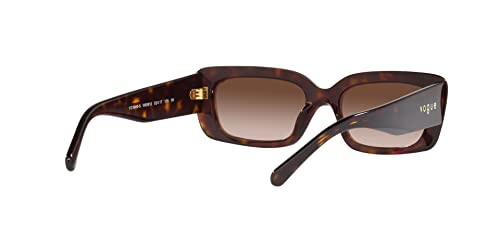 Vogue Women's Square Sunglasses in Dark Havana/Brown Gradient