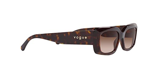 Vogue Women's Square Sunglasses in Dark Havana/Brown Gradient