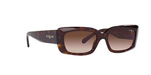 Vogue Women's Square Sunglasses in Dark Havana/Brown Gradient
