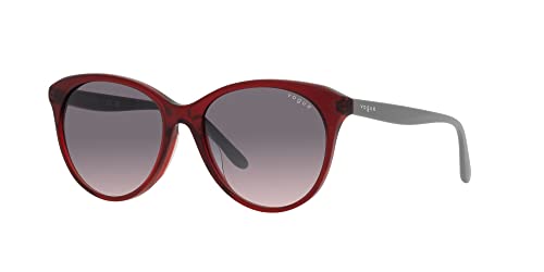 Vogue Women's Round Sunglasses, Bordeaux/Pink Gradient, Low Bridge