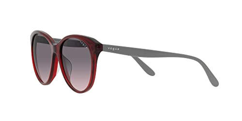 Vogue Women's Round Sunglasses, Bordeaux/Pink Gradient, Low Bridge