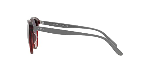 Vogue Women's Round Sunglasses, Bordeaux/Pink Gradient, Low Bridge