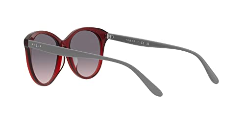 Vogue Women's Round Sunglasses, Bordeaux/Pink Gradient, Low Bridge
