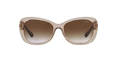 Vogue Women's Butterfly Sunglasses, Transparent Light Brown/Brown Gradient