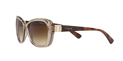 Vogue Women's Butterfly Sunglasses, Transparent Light Brown/Brown Gradient