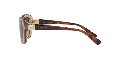 Vogue Women's Butterfly Sunglasses, Transparent Light Brown/Brown Gradient