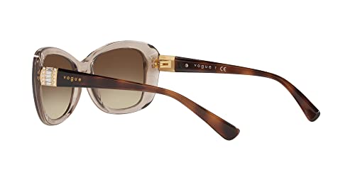 Vogue Women's Butterfly Sunglasses, Transparent Light Brown/Brown Gradient
