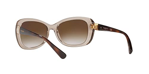 Vogue Women's Butterfly Sunglasses, Transparent Light Brown/Brown Gradient