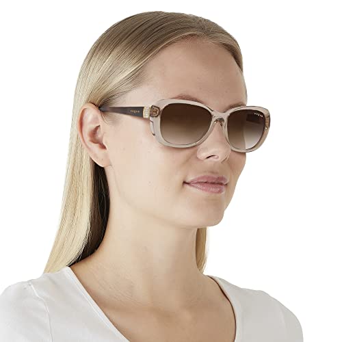 Vogue Women's Butterfly Sunglasses, Transparent Light Brown/Brown Gradient