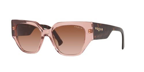 Vogue Woman Sunglasses: Pink Frame, Brown Gradient Lenses