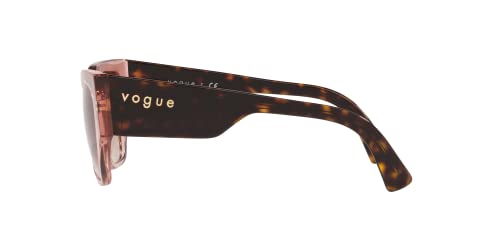 Vogue Woman Sunglasses: Pink Frame, Brown Gradient Lenses