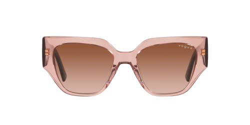 Vogue Woman Sunglasses: Pink Frame, Brown Gradient Lenses