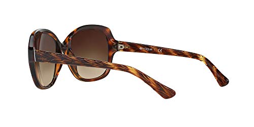 Vogue Women's Square Sunglasses, Striped Havana, Brown Gradient