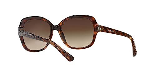 Vogue Women's Square Sunglasses, Striped Havana, Brown Gradient