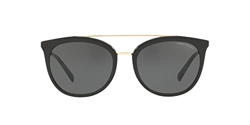 A|X ARMANI EXCHANGE Women's AX4068S Round Sunglasses, Black/Grey, 55 mm