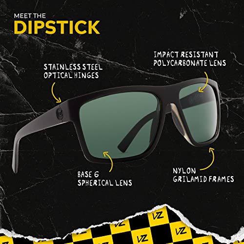 VonZipper Dipstick Black Tort/Grey Rectangular Sunglasses 60mm