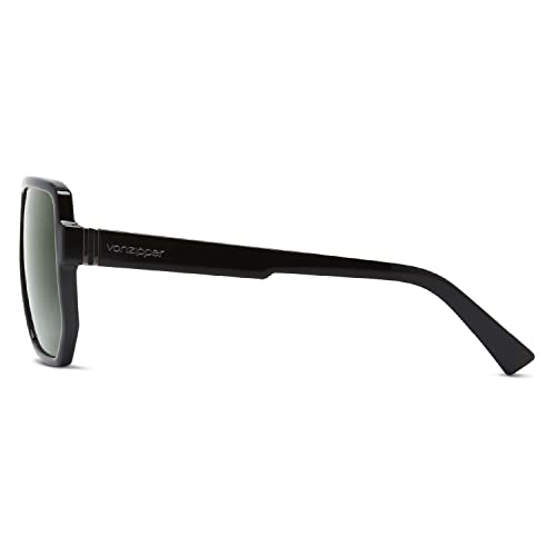 VonZipper Roller Sunglasses Black Gloss UV Protection Square