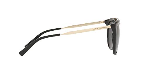 A|X ARMANI EXCHANGE Women's AX4068S Round Sunglasses, Black/Grey, 55 mm