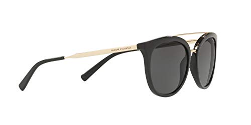 A|X ARMANI EXCHANGE Women's AX4068S Round Sunglasses, Black/Grey, 55 mm