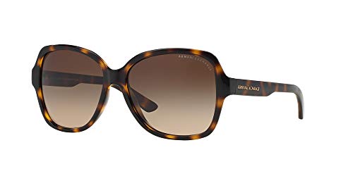 Armani Exchange Women's Oval Sunglasses, Tortoise/Brown Gradient