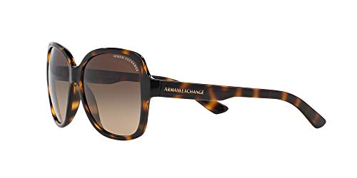 Armani Exchange Women's Oval Sunglasses, Tortoise/Brown Gradient