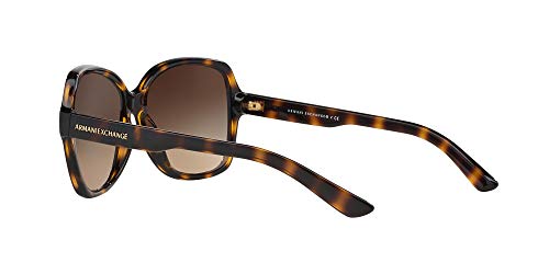 Armani Exchange Women's Oval Sunglasses, Tortoise/Brown Gradient