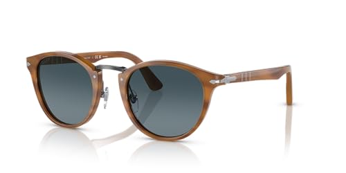 Persol Round Sunglasses, Striped Brown/Blue Gradient Polarized