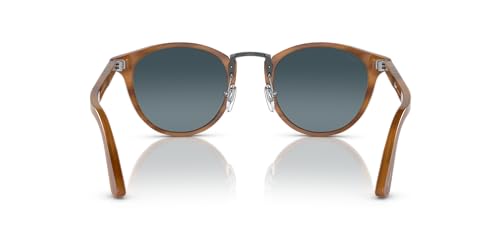 Persol Round Sunglasses, Striped Brown/Blue Gradient Polarized