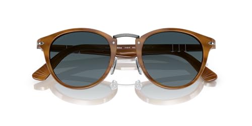 Persol Round Sunglasses, Striped Brown/Blue Gradient Polarized