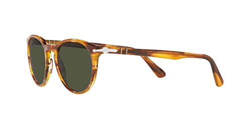 Striped Brown/Green Round Sunglasses, Persol PO3152S, 52mm