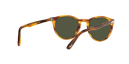 Striped Brown/Green Round Sunglasses, Persol PO3152S, 52mm