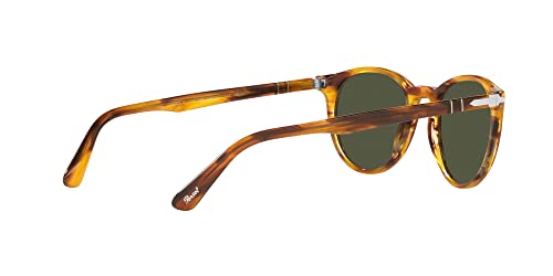 Striped Brown/Green Round Sunglasses, Persol PO3152S, 52mm