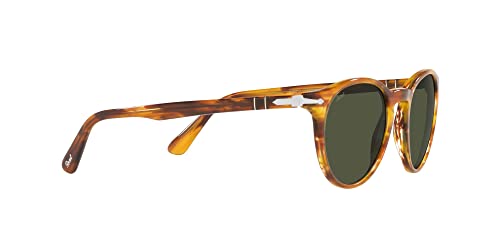 Striped Brown/Green Round Sunglasses, Persol PO3152S, 52mm