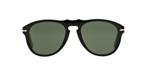 Persol PO0649 Aviator Sunglasses, Black/Green (52mm)