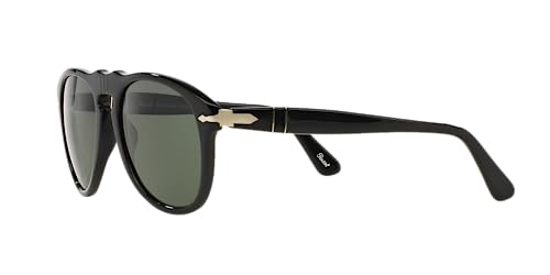 Persol PO0649 Aviator Sunglasses, Black/Green (52mm)