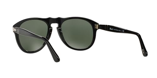 Persol PO0649 Aviator Sunglasses, Black/Green (52mm)
