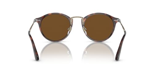 Persol Round Sunglasses Gold/Havana/Brown Polarized 51 mm