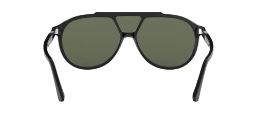 Persol Black/Green Aviator Sunglasses, 59mm