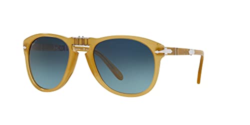 Men's Persol Steve McQueen Aviator Sunglasses, Opal Yellow/Blue