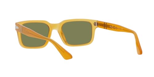 Persol Rectangular Sunglasses, Miele/Green, 53 mm